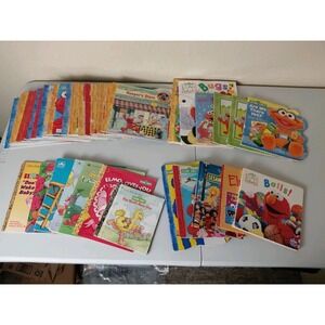 Lot of 25 Sesame Street Paperback Books With 7 Vintage Golden Books 43 Total